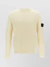 Stone Island Ivory Ribbed Knit Sweater With Crew Neckline