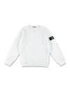 Stone Island Crew Neck Basic Fleece In White