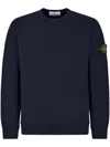 Stone Island Classic Crew Neck Sweater With Logo Patch Detail In Black