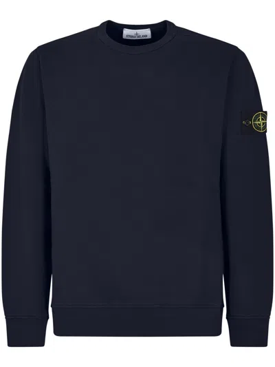 STONE ISLAND CREW NECK BLACK SWEATER