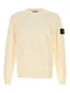Stone Island Ribbed Crew-neck Cotton Sweater With Long Sleeves In Yellow