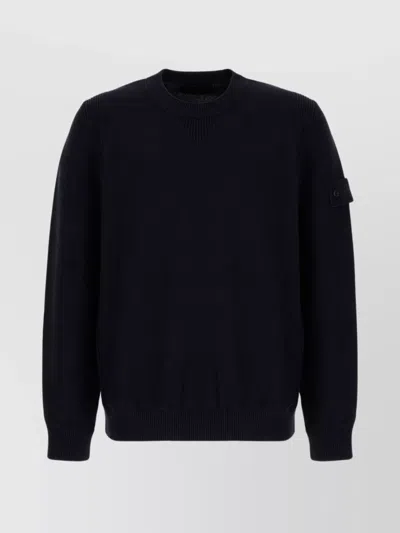 STONE ISLAND CREW NECK COTTON BLEND SWEATER