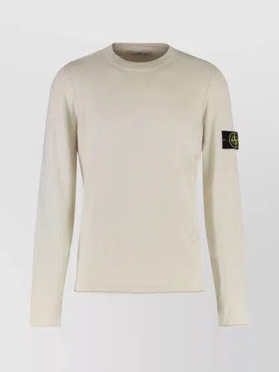 STONE ISLAND CREW-NECK COTTON BLEND SWEATER