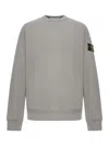 Stone Island Crewneck Cotton Sweatshirt With Compass Logo In Gray