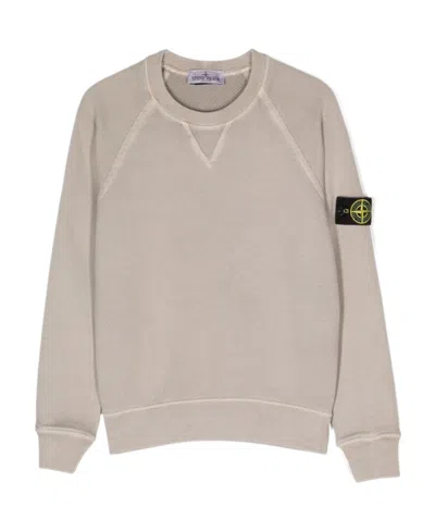 Stone Island Crew-neck Cotton Sweatshirt In Gray