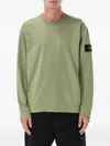 Stone Island Heavyweight Cotton Jersey Long Sleeve Top In Green