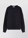Stone Island Classic Crew Neck Sweater With Logo Patch Detail In Black