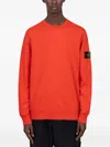 Stone Island Crew-neck Fleece Sweatshirt In Orange