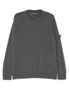 Stone Island Logo-patch Crew-neck Sweater In Gray