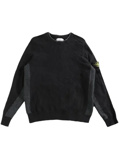 Stone Island Crew-neck Jumper In Black