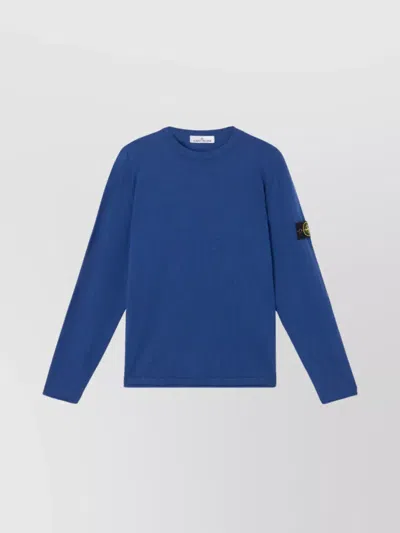 STONE ISLAND CREW NECK JUMPER RIBBED CUFFS