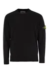 Stone Island Midnight Blue Wool Blend Sweater In Black