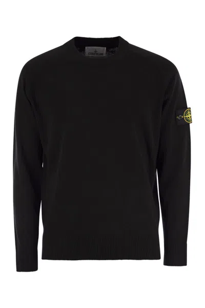 STONE ISLAND STONE ISLAND CREW-NECK JUMPER WITH RAGLAN SLEEVES AND RIBBED EDGES