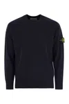 Stone Island Crew-neck Jumper With Raglan Sleeves And Ribbed Edges In Blue