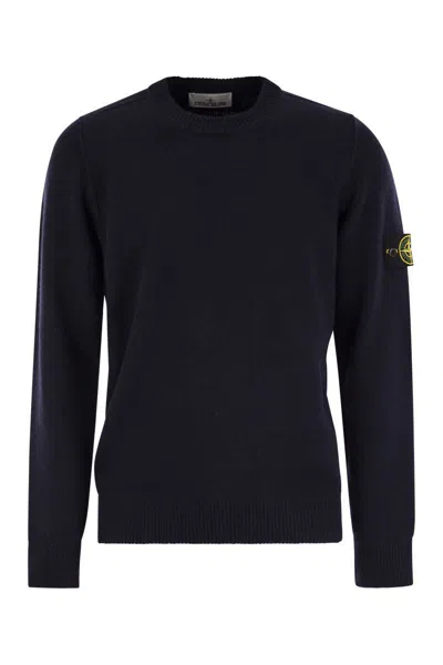 STONE ISLAND STONE ISLAND CREW-NECK JUMPER WITH REVERSE STITCH DETAILS