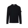 Stone Island Round-neck Jumper With Embossed Stitching In Black