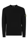 Stone Island Crew-neck Jumper With Ribbed Edges In Black