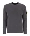 Stone Island Crew-neck Jumper With Ribbed Edges In Gray