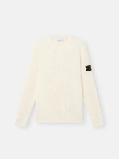 STONE ISLAND STONE ISLAND CREW-NECK JUMPER WITH RIBBED EDGES