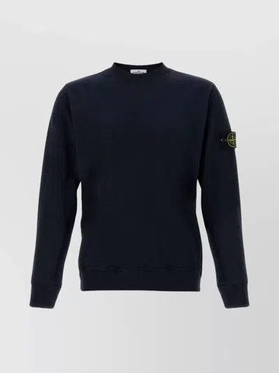 Stone Island Crew Neck Logo Badge Sweatshirt