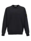 Stone Island Vanisé Brushed Heavy Cotton Sweatshirt In Black