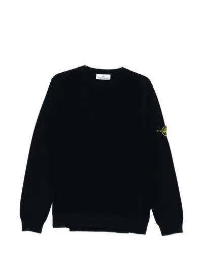 Stone Island Stretch Wool Crewneck Sweater With Reverse Stitch Details Clothing In Multi