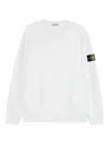 Stone Island Crew-neck Logo-patch Sweatshirt In White