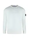 Stone Island Crew-neck Logo-patch Sweatshirt In White