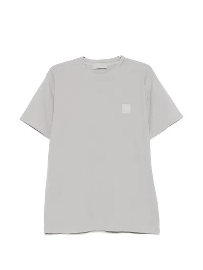 Stone Island Crew-neck Logo-patch T-shirt In Gray