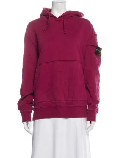 Pre-owned Stone Island Crew Neck Long Sleeve Hoodie In Burgundy