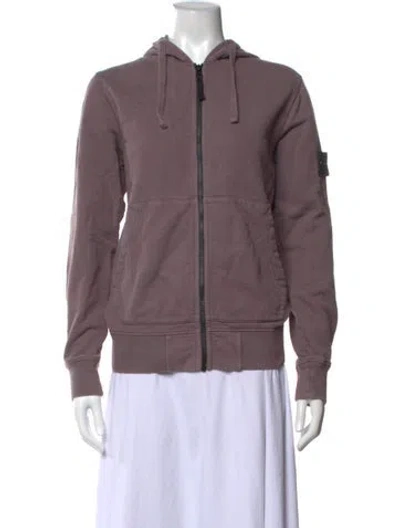 Pre-owned Stone Island Crew Neck Long Sleeve Hoodie In Purple