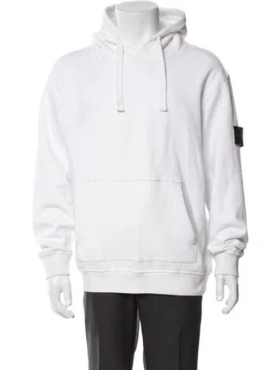 Pre-owned Stone Island Crew Neck Long Sleeve Hoodie In White