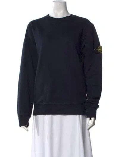 Pre-owned Stone Island Crew Neck Long Sleeve Sweatshirt In Blue