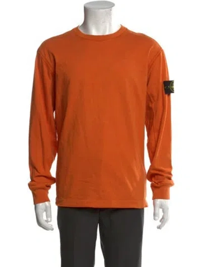 Pre-owned Stone Island Crew Neck Long Sleeve Sweatshirt In Orange