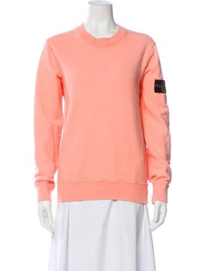 Pre-owned Stone Island Crew Neck Long Sleeve Sweatshirt In Pink
