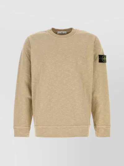 STONE ISLAND CREW NECK LONG SLEEVE SWEATSHIRT WITH RIBBED CUFFS AND HEM