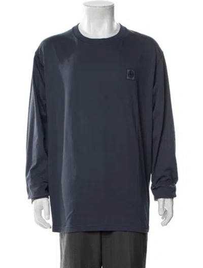 Pre-owned Stone Island Crew Neck Long Sleeve T-shirt In Blue