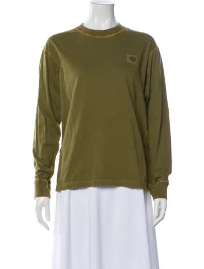Pre-owned Stone Island Crew Neck Long Sleeve T-shirt In Green
