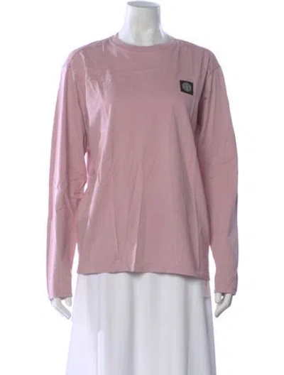 Pre-owned Stone Island Crew Neck Long Sleeve T-shirt W/ Tags In Pink