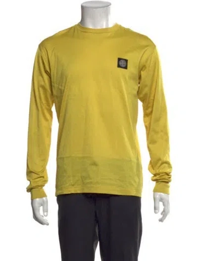 Pre-owned Stone Island Crew Neck Long Sleeve T-shirt In Yellow