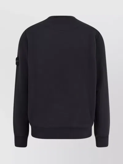Stone Island Crew-neck Organic Cotton Sweatshirt In Black