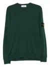 Stone Island Green 6100060 Organic Cotton Fleece Sweatshirt In Green
