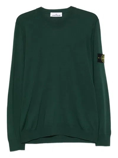 STONE ISLAND CREW-NECK PATCH SWEATER