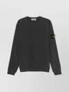 Stone Island Crew Neck Ribbed Trim Sweater In Gray