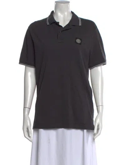 Pre-owned Stone Island Crew Neck Short Sleeve Polo In Gray