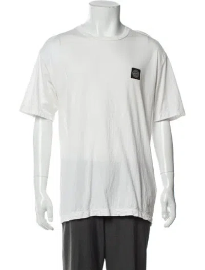 Pre-owned Stone Island Crew Neck Short Sleeve T-shirt In White