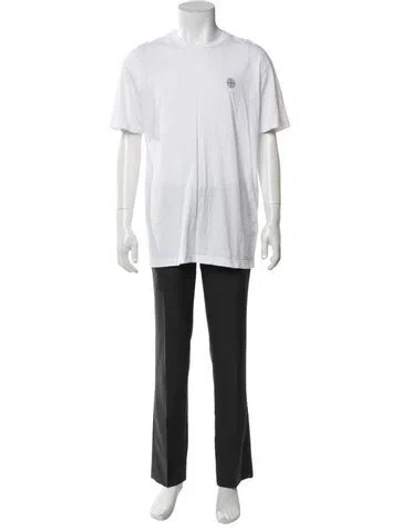 Pre-owned Stone Island Crew Neck Short Sleeve T-shirt In White