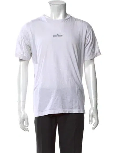 Pre-owned Stone Island Crew Neck Short Sleeve T-shirt In White