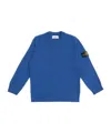 Stone Island Logo Badge Crewneck Sweatshirt In Blue