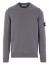 Stone Island Logo-patch Jumper In Gray